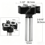 2+2 Flutes Bottom Router Bit with Carbide Inserts for Slab Flattening