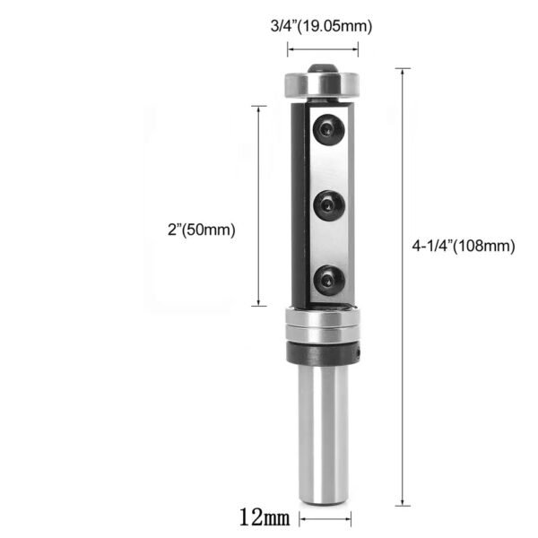 Double Bearings Spiral Flush Trim Router Bit 3 Holes