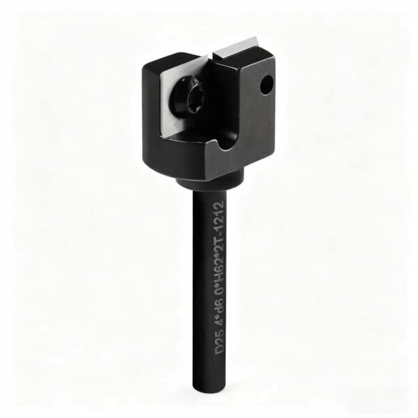 Two flute CNC slab flattening router bit with carbide inserts and anti-kickback body — VPOINT TOOL