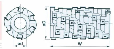 Small Pressure Block Heavy Cutting Spiral Cutterhead For Wood