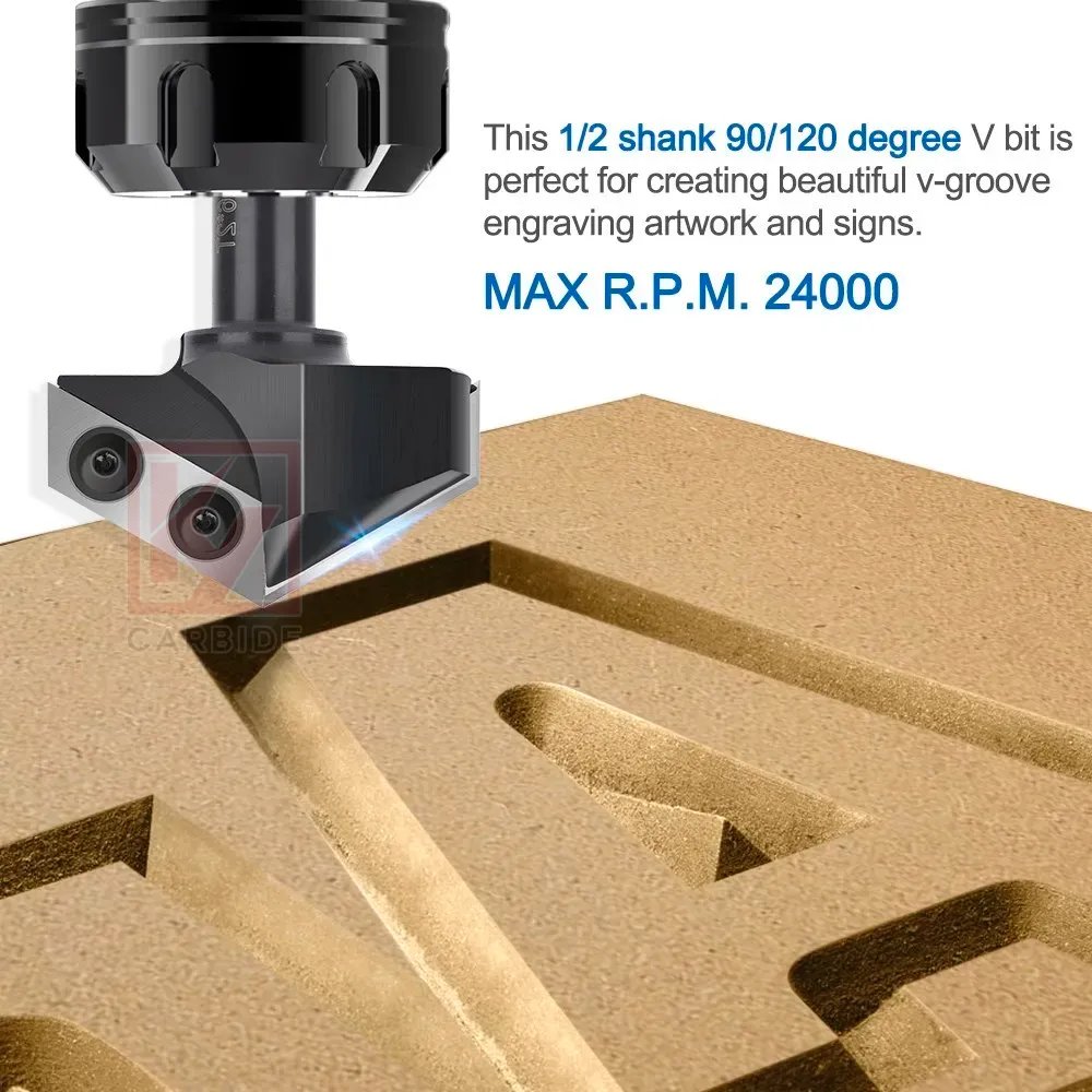 90°/120° V-Groove Signmaking CNC Router Cutter