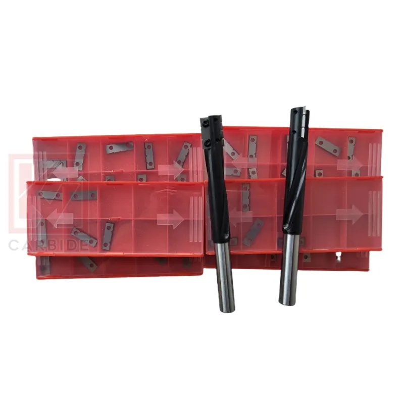 Spiral Bit With Insert And Chipbreaker For Locksets