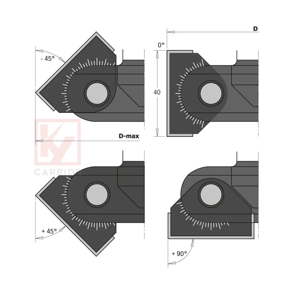 Adjustable Chamfering CNC Router Bits With Inserts