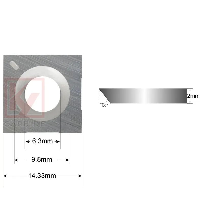 14.33x14.33x2.0mm-50° Indexable Knives 2-Edge