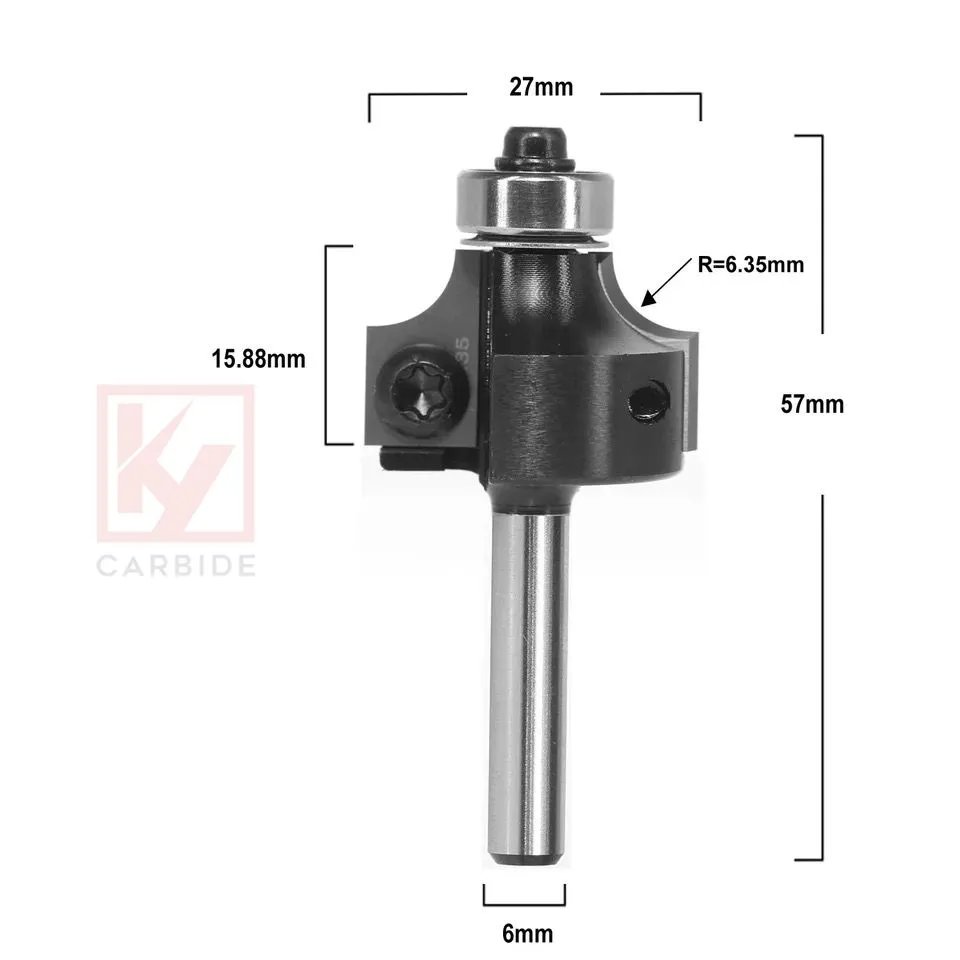 Radius Corner Round Router Bit with Insert