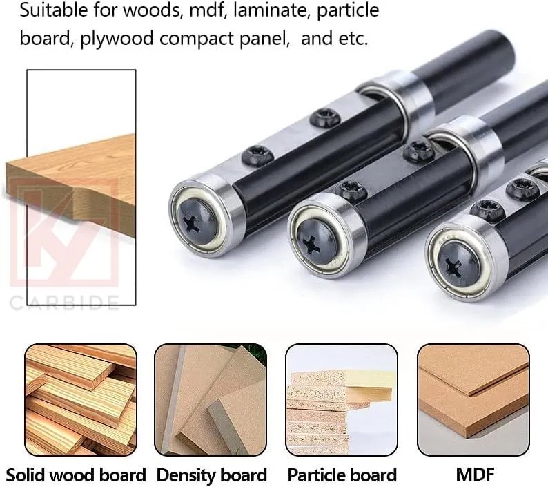 Double Bearings Spiral Flush Trim Router Bit