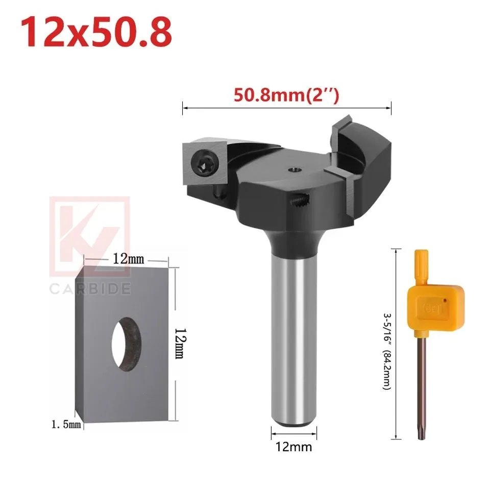 KY 3 Flute Spoilboard Surfacing Router Bits With Inserts